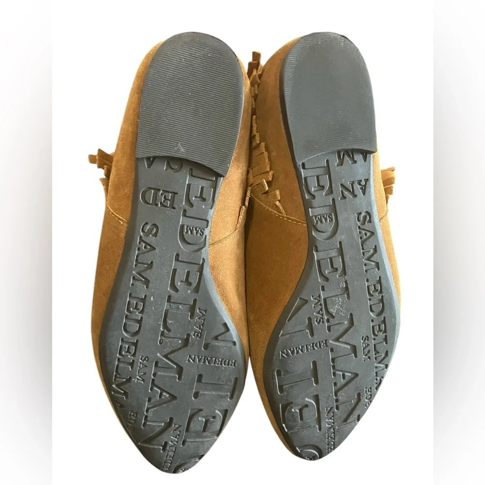 Sam Edelman Utah Tan Suede Fringe Moccasin Boots 6.5